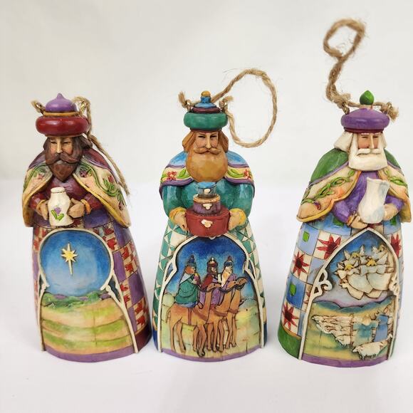 Jim Shore 9 Piece Mini Nativity Hanging Ornament set Complete - Excellent Cond. - Picture 4 of 12